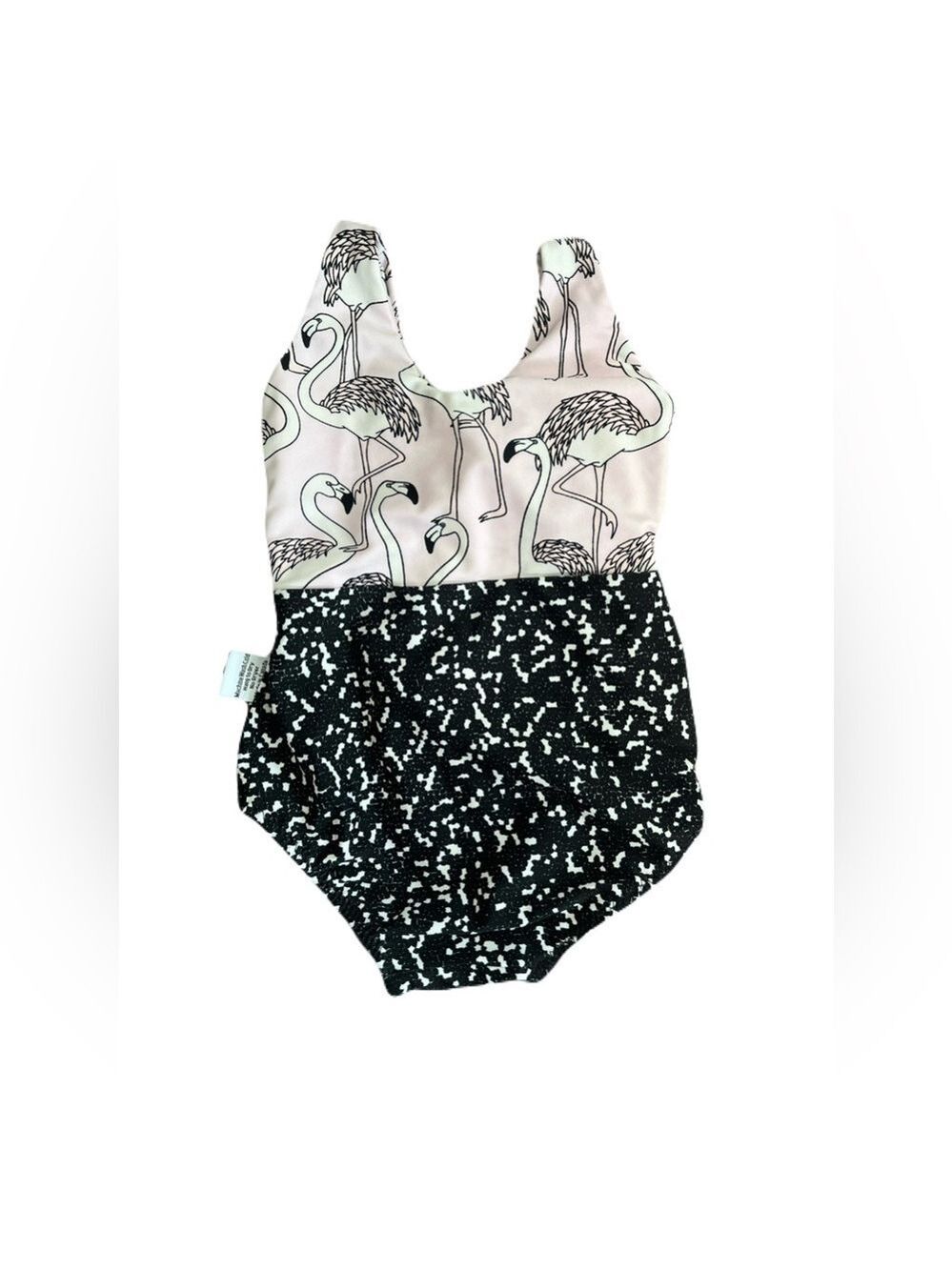🩵 4/$20 Handmade Small Shop Flamingo Print‎ Kids Tie Back Swimsuit